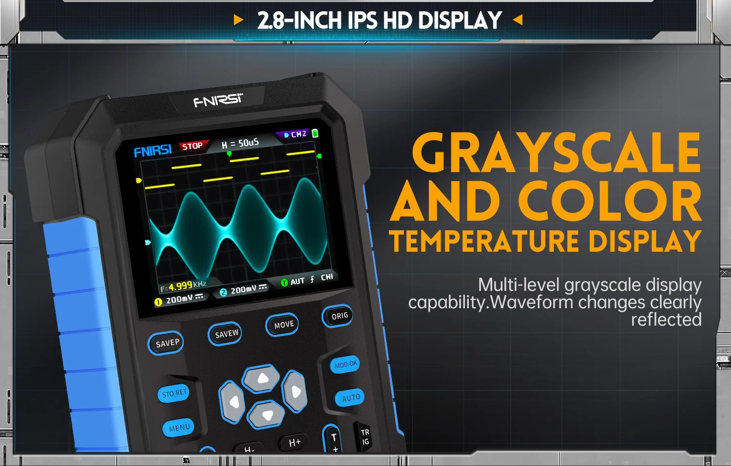 اسیلوسکوپ و سیگنال ژنراتور دوکاناله فینرسی مدل FNIRSI DPOX180H