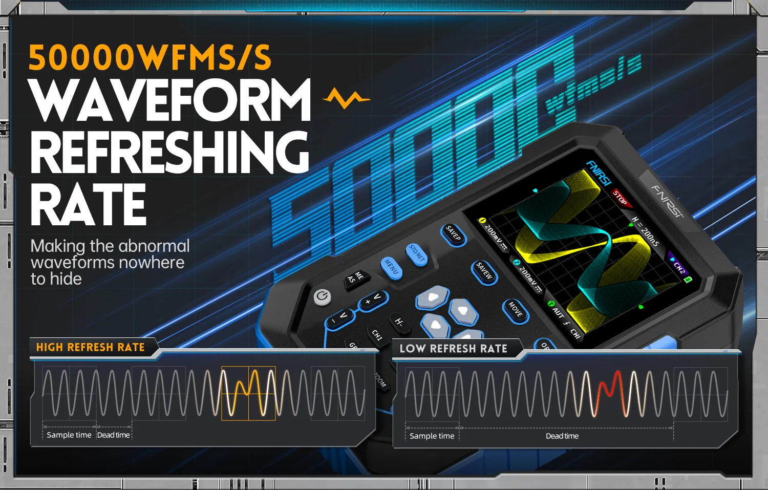 اسیلوسکوپ و سیگنال ژنراتور دوکاناله فینرسی مدل FNIRSI DPOX180H