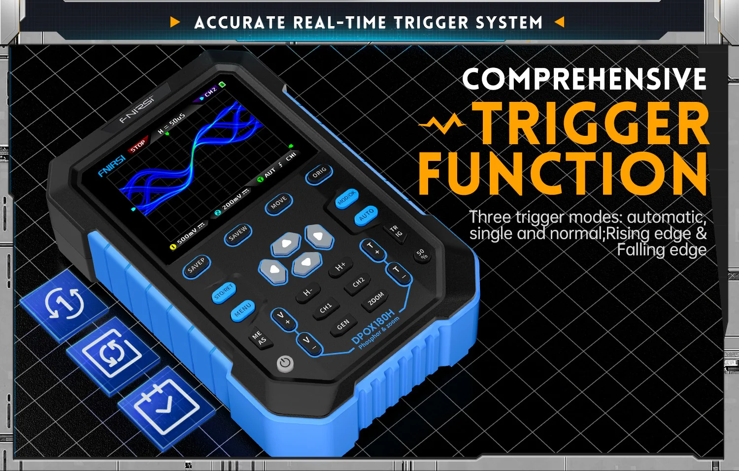 اسیلوسکوپ و سیگنال ژنراتور دوکاناله فینرسی مدل FNIRSI DPOX180H