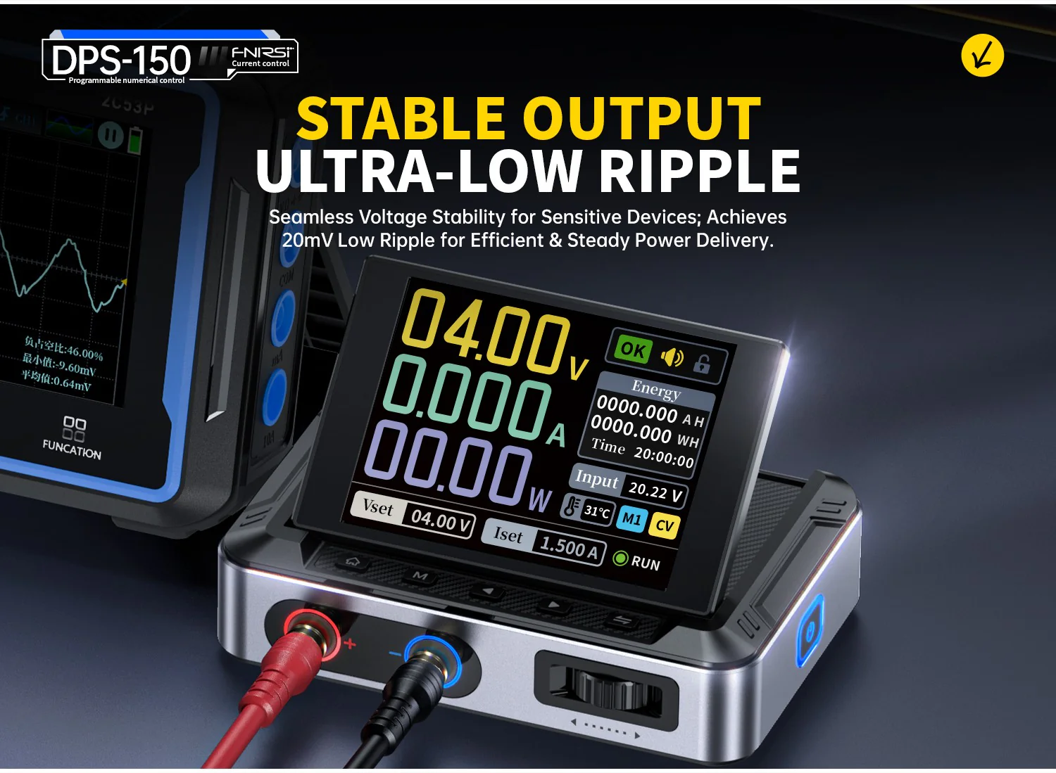 منبع تغذیه سوئیچینگ قابل تنظیم فینرسی مدل FNIRSI DPS-150 PD (همراه آداپتور)
