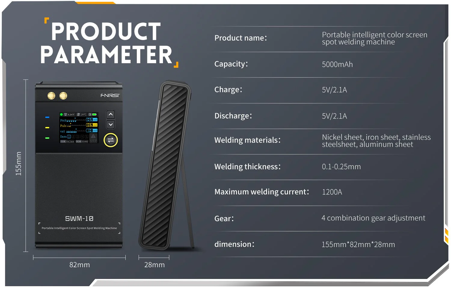 دستگاه جوش نقطه‌ای قابل حمل فینرسی مدل FNIRSI SWM-10