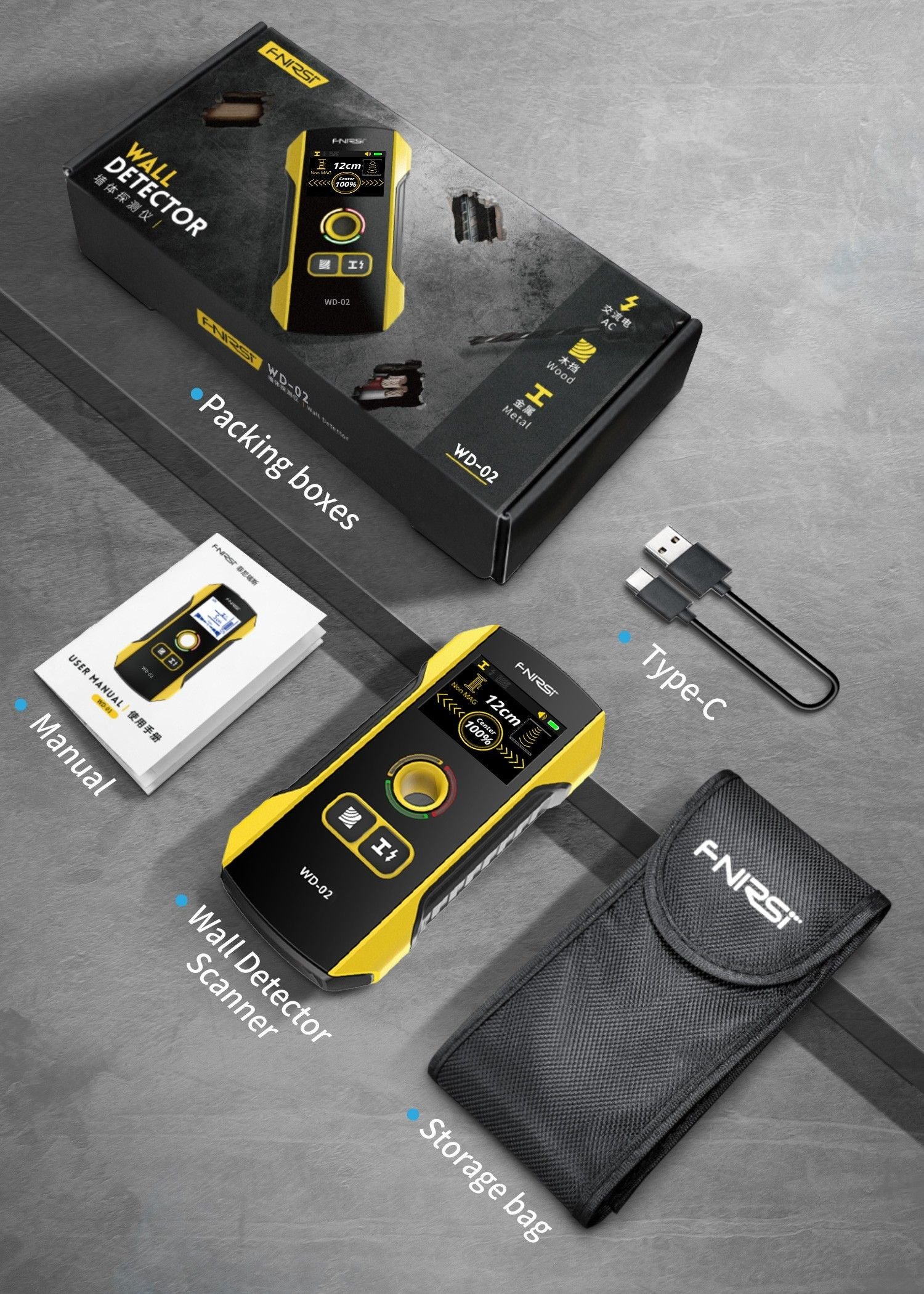 اسکنر دیوار هوشمند فینرسی مدل FNIRSI WD-02