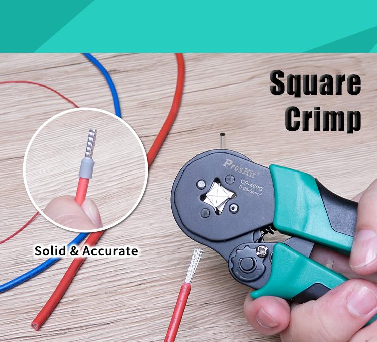 آچار پرس سر سیم وایرشو چهار طرفه پروسکیت مدل Proskit CP-460G 5 آچار پرس سر سیم وایرشو چهار طرفه پروسکیت مدل Proskit CP-460G