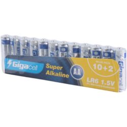 باتری قلمی 12 عددی شیرینگ سوپر الكالاین گیگاسل مدل Gigacell Super Alkaline LR6 1.5V AA