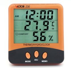 دماسنج، رطوبت سنج و ساعت رومیزی ویکتور مدل VICTOR VC230