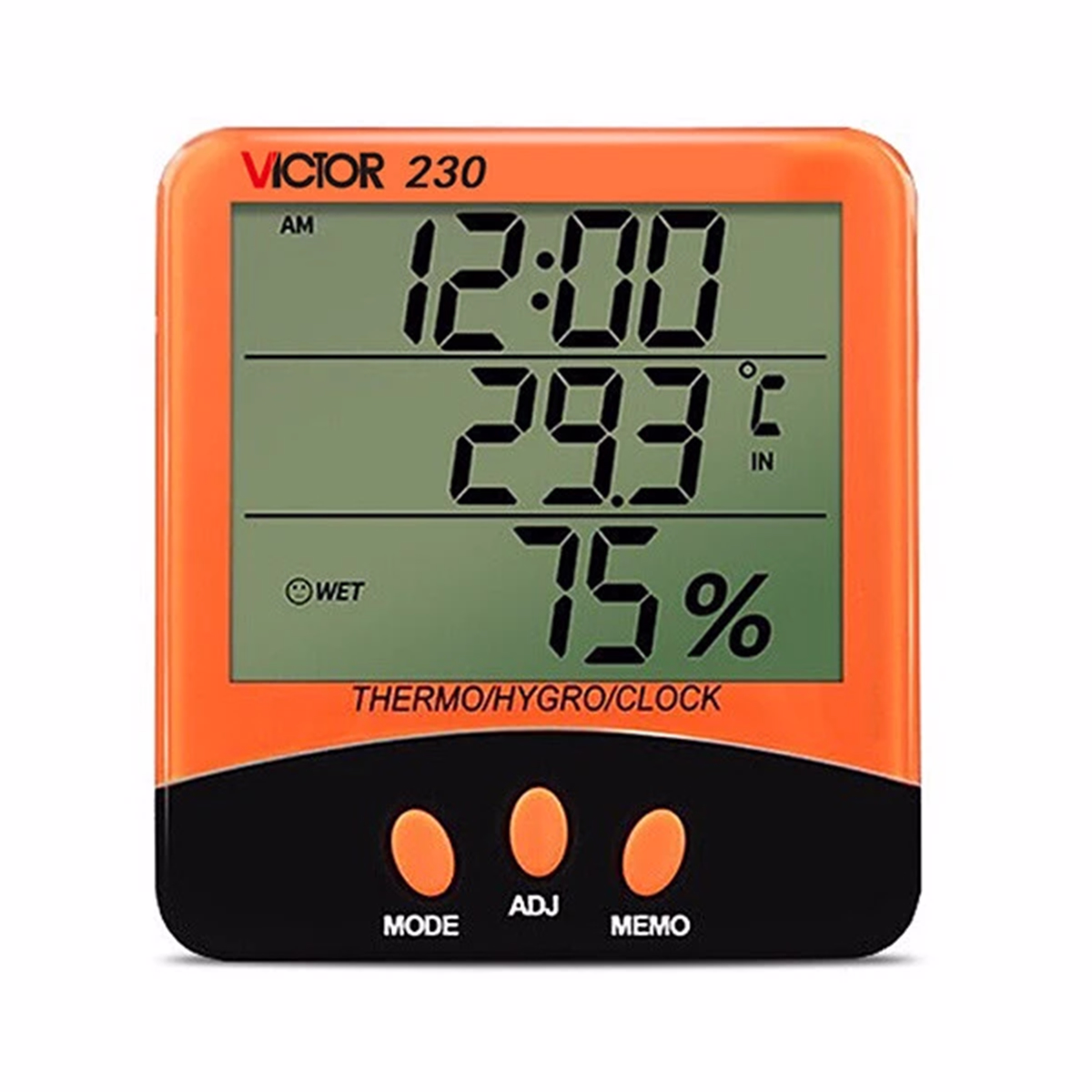 دماسنج، رطوبت سنج و ساعت رومیزی ویکتور مدل VICTOR VC230