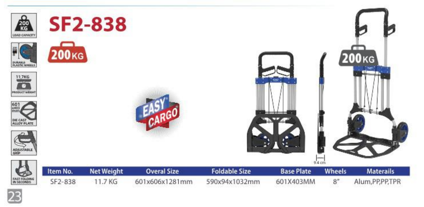 چرخ دستی تاشو سومو مدل SOMO SF2-838 ظرفیت 200 کیلوگرم 1 چرخ دستی تاشو سومو مدل SOMO SF2-838 ظرفیت 200 کیلوگرم