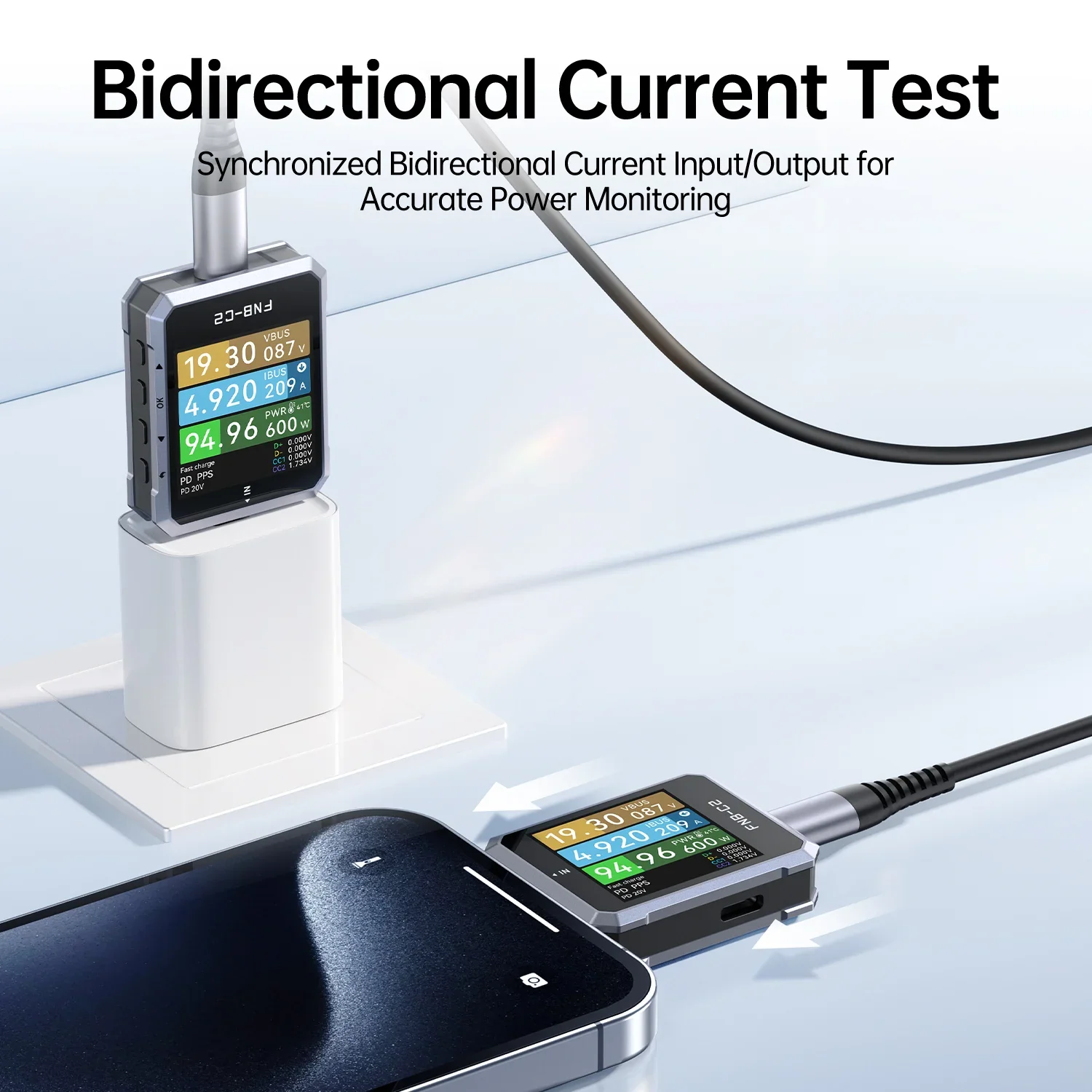 تستر شارژ سریع USB-C فینرسی مدل FNIRSI FNB-C2