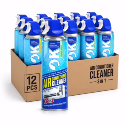 اسپری تمیز کننده اوکی مدل OK AIR CONDITIONER CLEANER 3in1 کارتن ۱۲ عددی