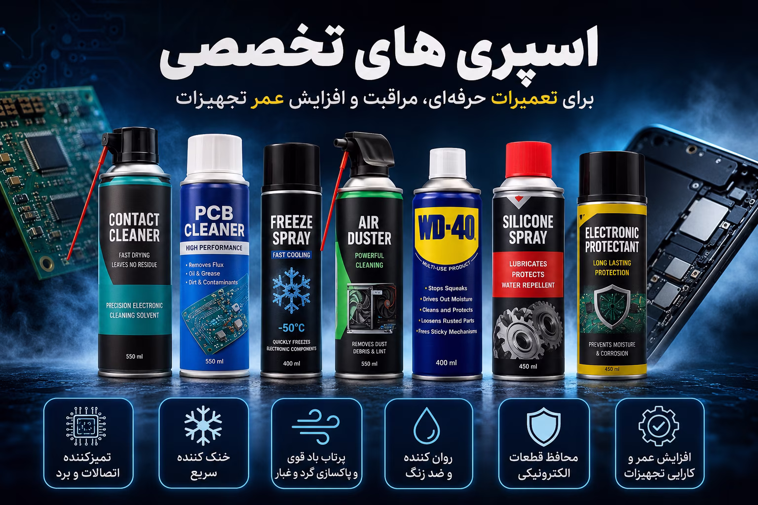 انواع اسپری در فروشگاه عصرتولز