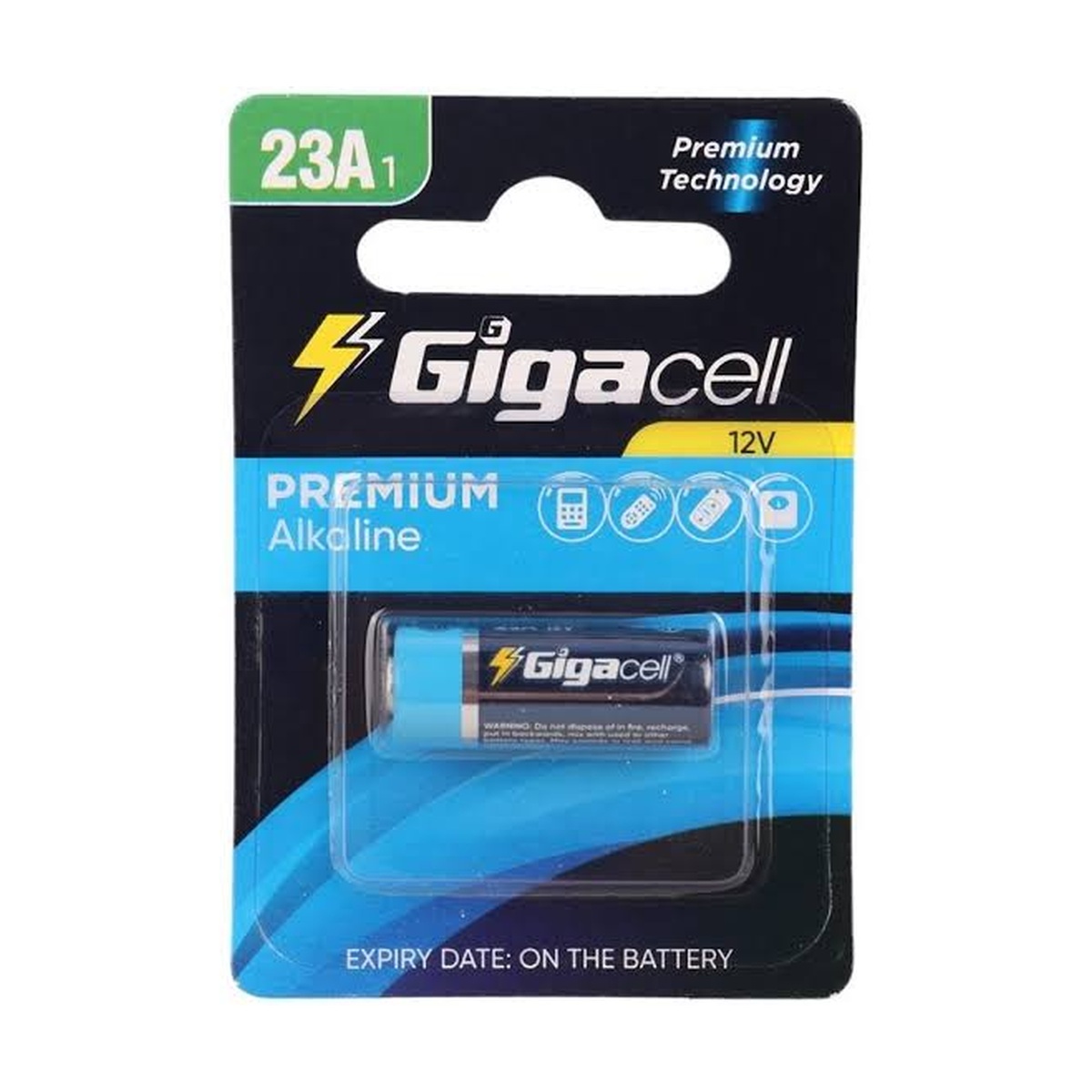 gigacell-pa-23a-1-bp باتری ریموت و دزدگیر گیگاسل مدل Premium Alkaline 23A 12V بسته ۱ عددی کارتی - Image 1