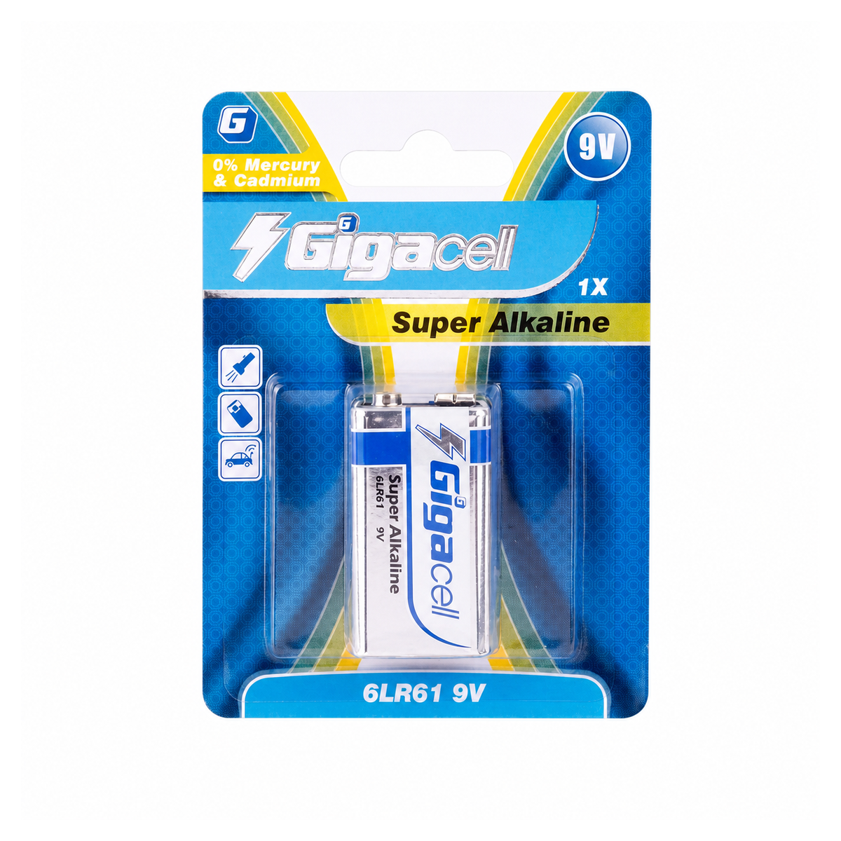 gigacell-sa-9v-1-bp-v2 باتری کتابی گیگاسل مدل Super Alkaline 6LR61 بسته ۱ عددی کارتی - Image 1