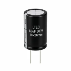 نمای تک خازن الکترولیتی ال‌تک مدل LTEC 68uF 500V 18×26mm