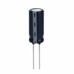 نمای خازن الکترولیتی SUTAI 10uF 25V با ابعاد 5×11 میلی‌متر