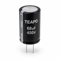 نمای تک خازن الکترولیتی تیپو مدل TEAPO 68uF 450V 18×32mm
