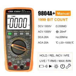 مولتی متر دیجیتال ویکتور مدل VICTOR VC9804A Plus نسخه 2026 - تصویر 1