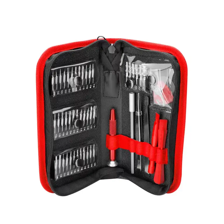 کیت تعمیرات موبایل و گجت رونیکس مدل RONIX RH-2710 با کیف زیپ دار رونیکس RH-2710؛ کیف باز و ابزارها